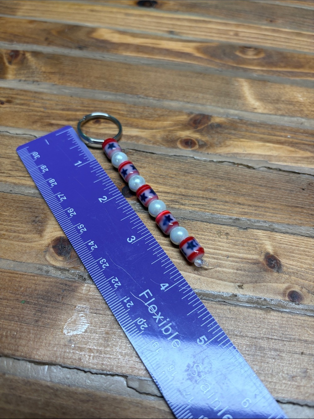 Red white and blue keychain